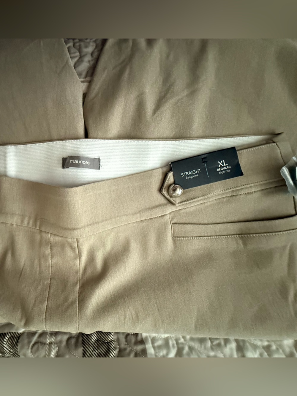 Button Tab High Rise Straight Pant - Picture 3 of 5